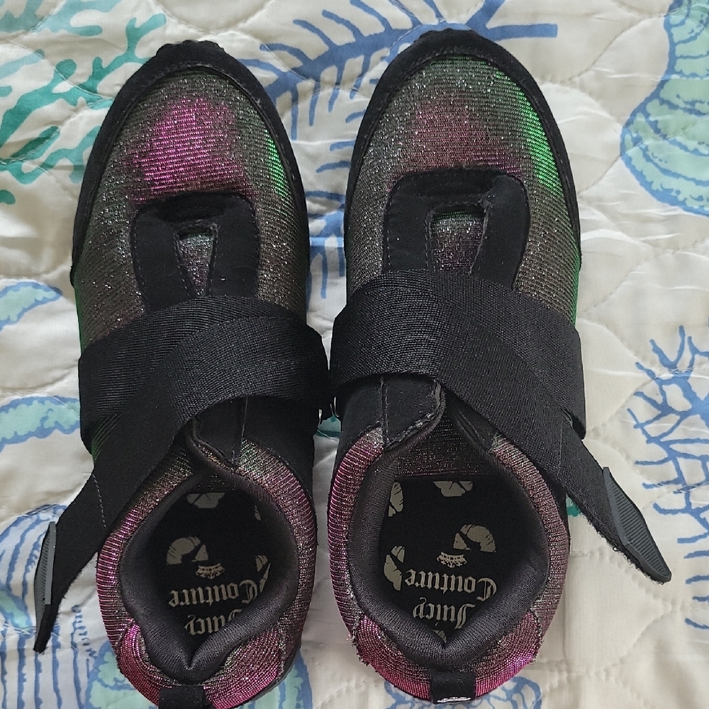 Juicy Couture Black and Pink Sneakers with Mesh Upper
